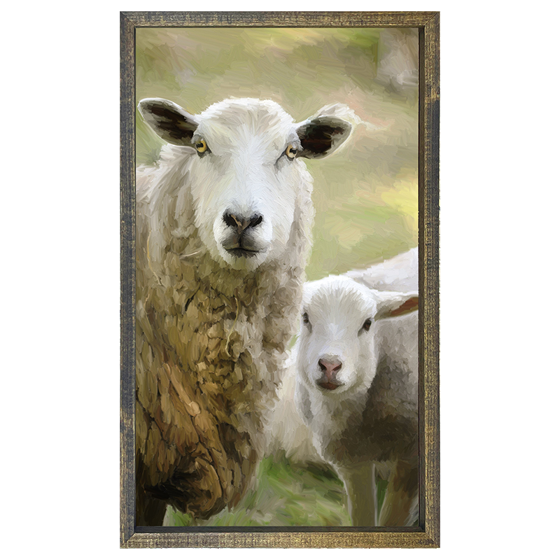 Sheep and Lamb - Vertical Frame