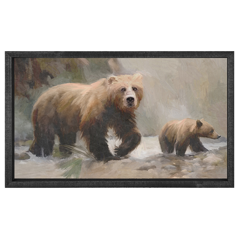 Brown Bear with Cub - Horizontal Frame