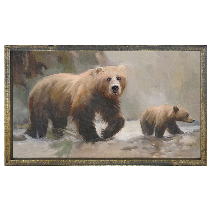 Brown Bear with Cub - Horizontal Frame