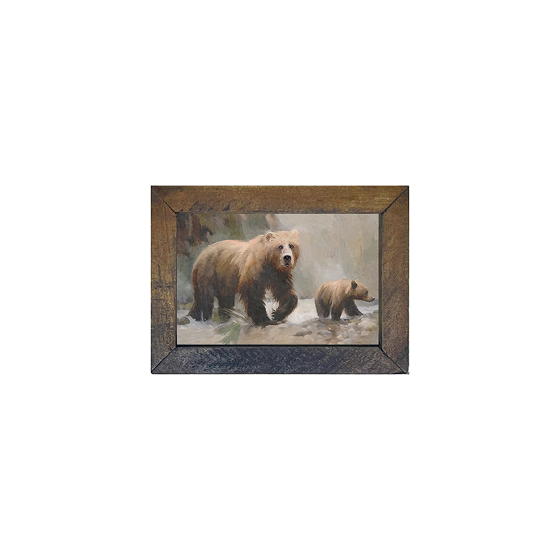Brown Bear with Cub - Horizontal Frame