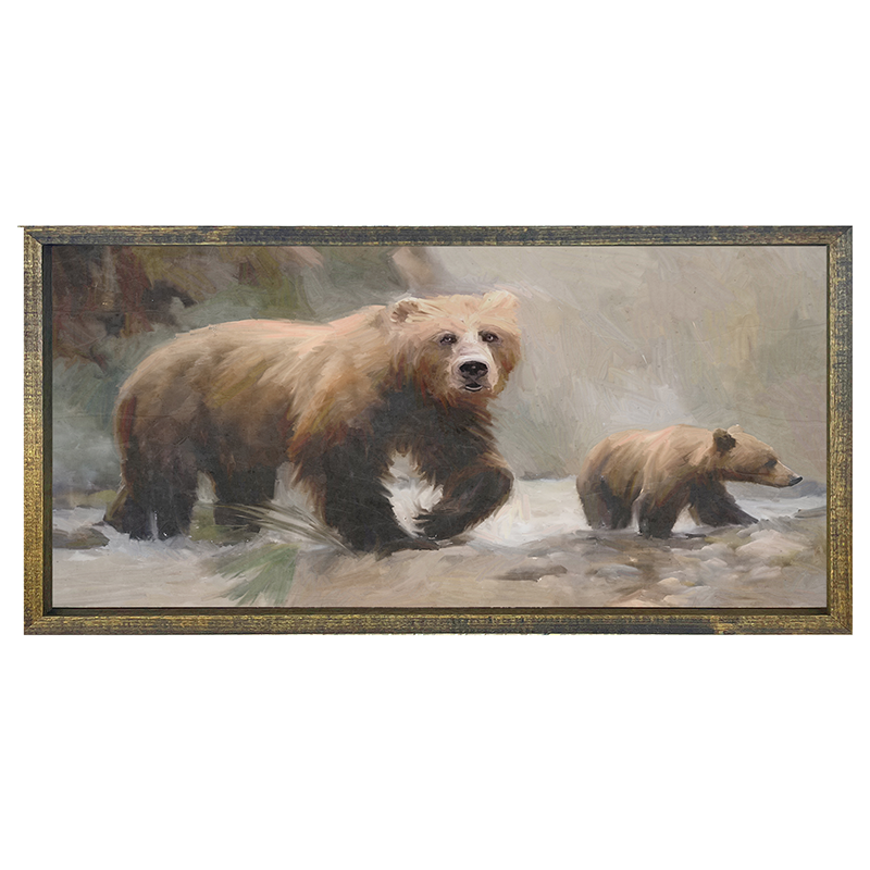 Brown Bear with Cub - Horizontal Frame