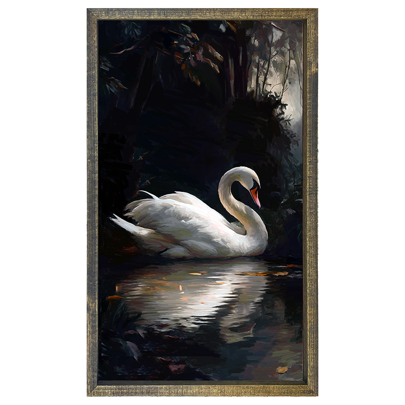 Elegant Swan - Vertical Frame