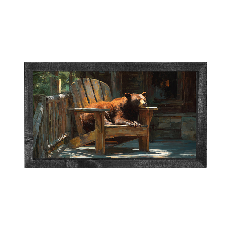 Bear Resting in Adirondack Chair - Horizontal Frame