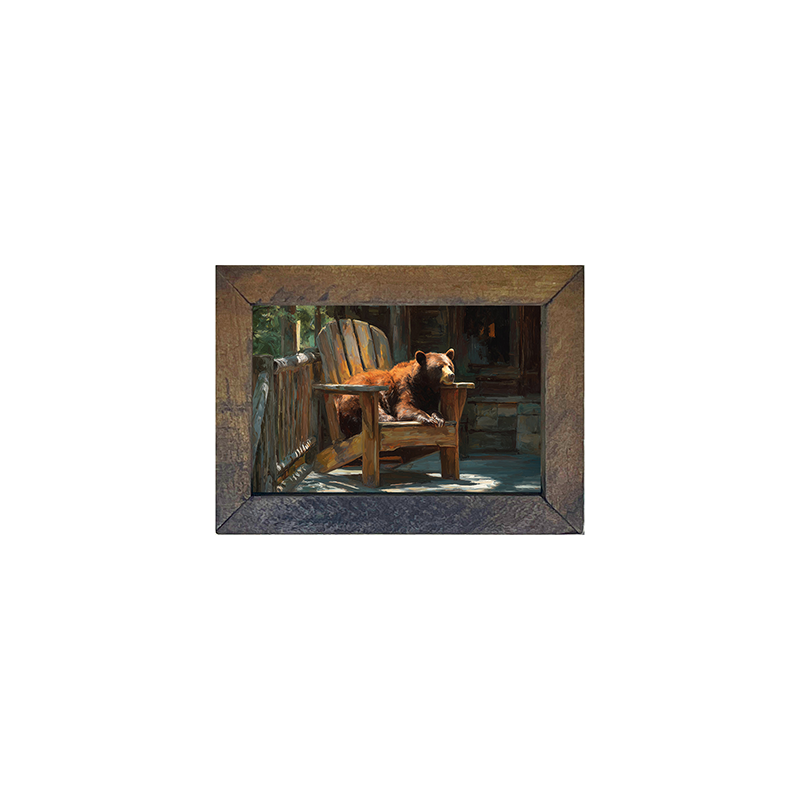Bear Resting in Adirondack Chair - Horizontal Frame