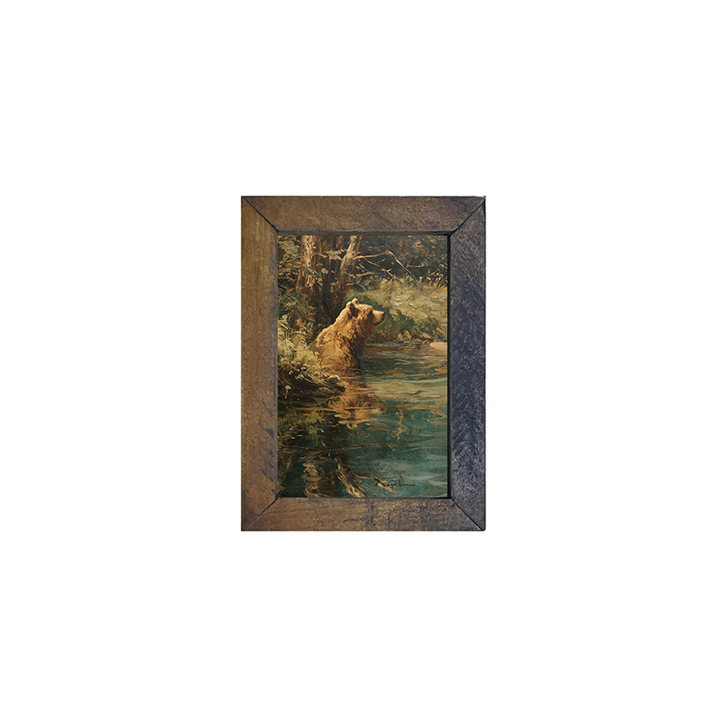 Brown Bear Relaxing in the Water - Vertical Frame