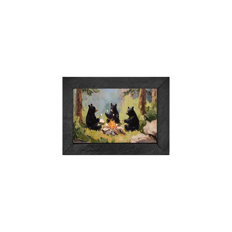 Bears Roasting Marshmallows - Horizontal Frame