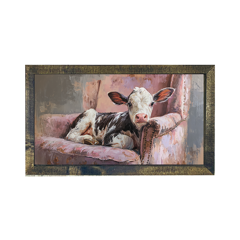 Armchair with Cow - Horizontal Frame