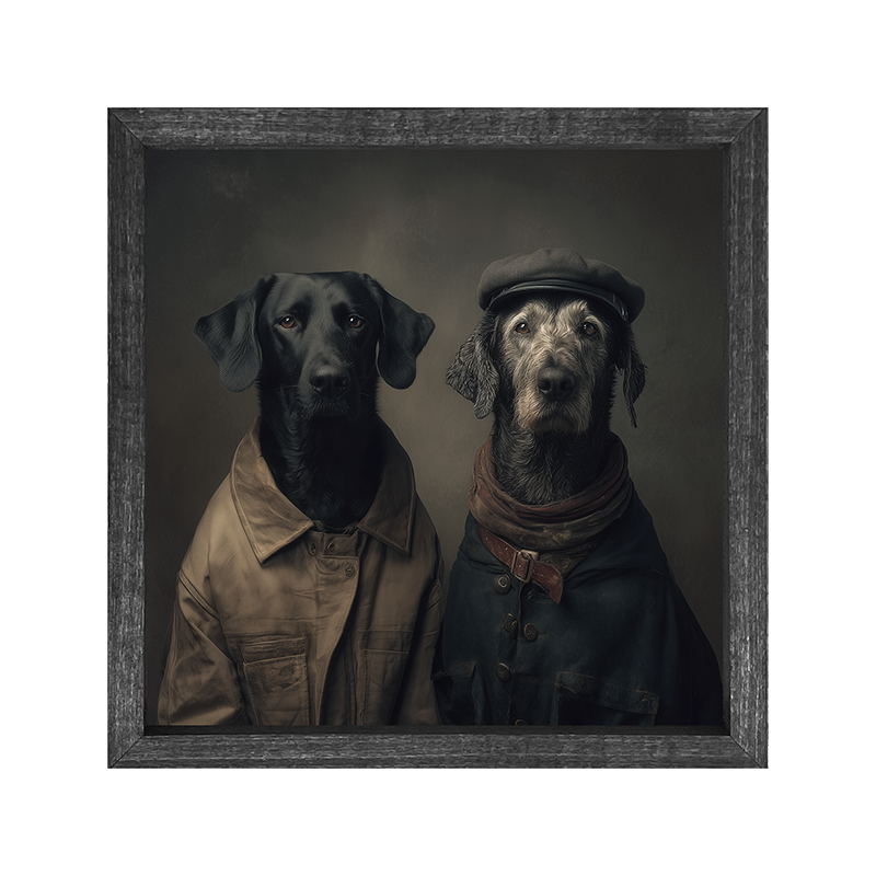 Portrait of Dogs in Coats - Square Frame
