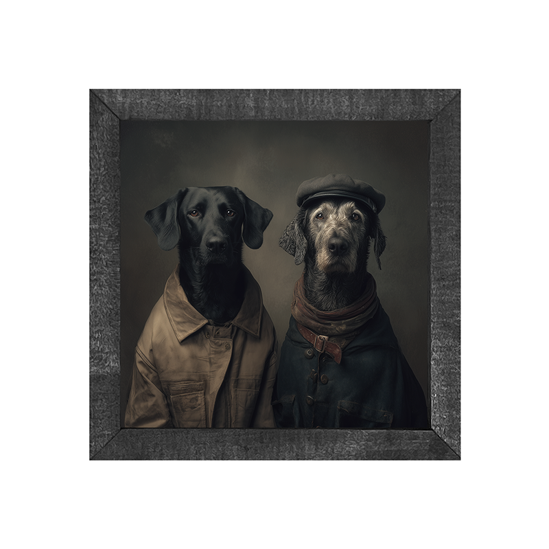 Portrait of Dogs in Coats - Square Frame