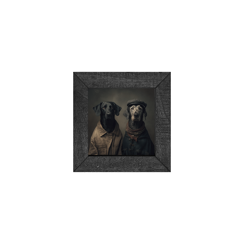 Portrait of Dogs in Coats - Square Frame