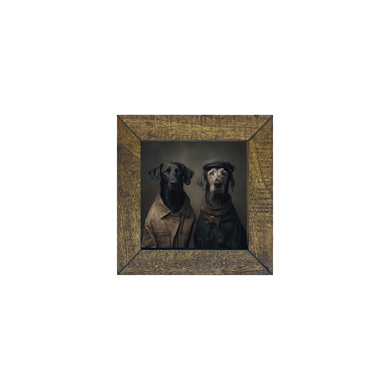 Portrait of Dogs in Coats - Square Frame
