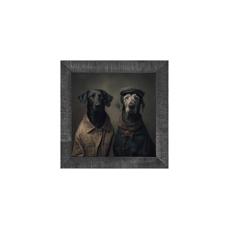 Portrait of Dogs in Coats - Square Frame