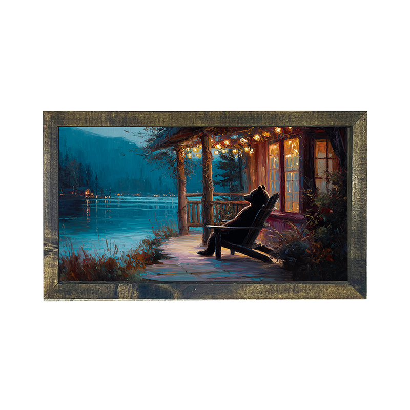 Adirondack Bear enjoying the Evening - Horizontal Frame