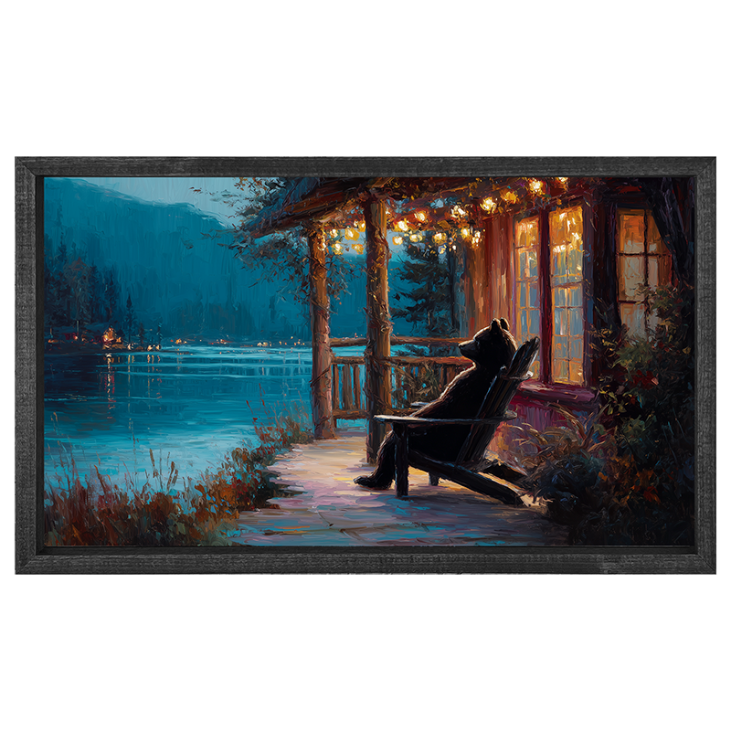 Adirondack Bear enjoying the Evening - Horizontal Frame