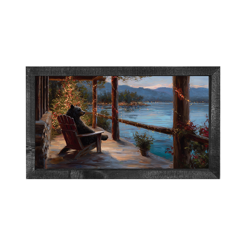 Adirondack Bear at Christmas Time - Horizontal Frame