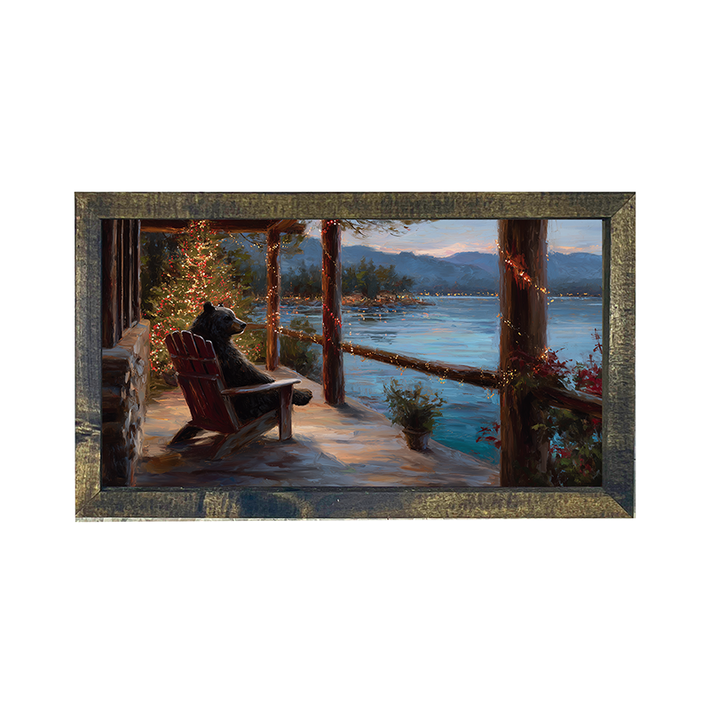 Adirondack Bear at Christmas Time - Horizontal Frame