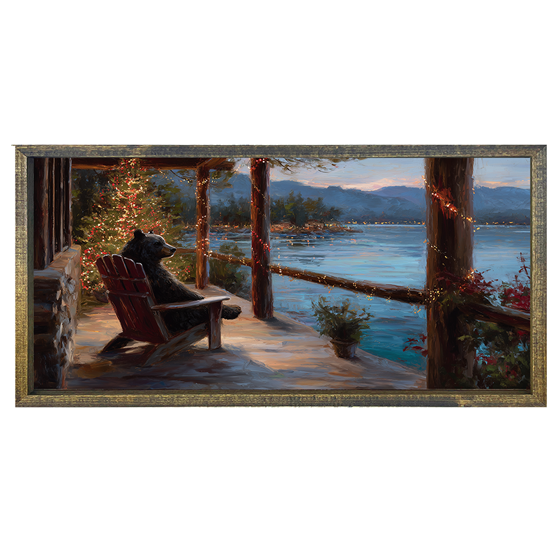 Adirondack Bear at Christmas Time - Horizontal Frame