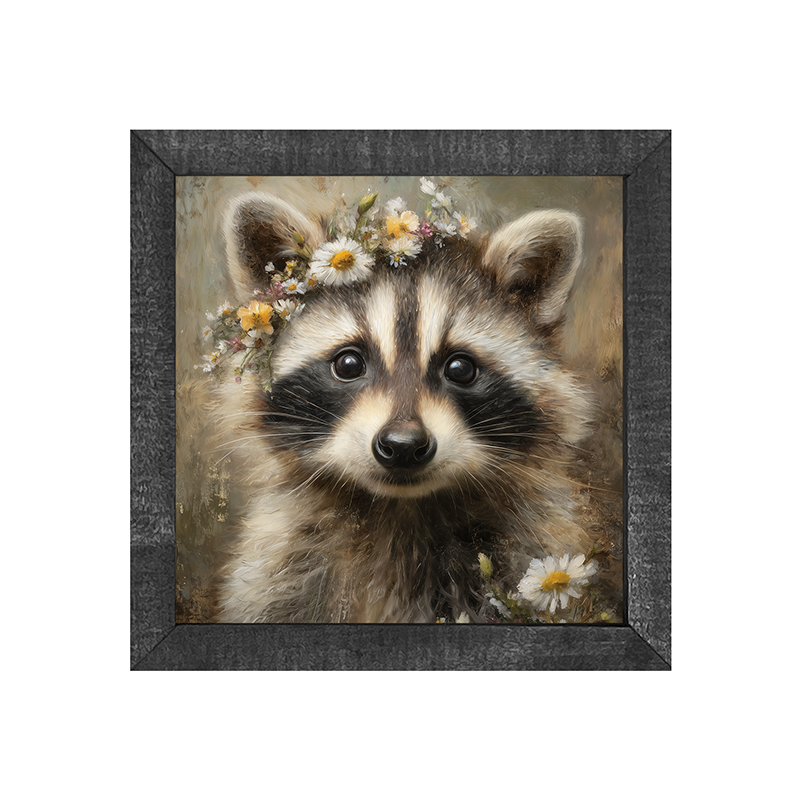 Spring Season Raccoon - Square Frame