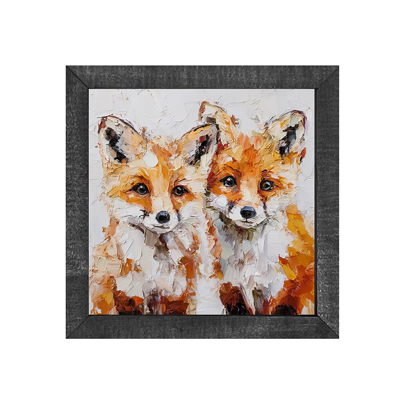 Animal Buddies - Posing Foxes - Square Frame