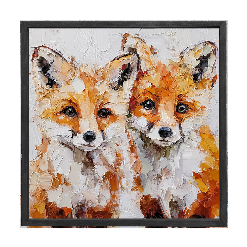 Animal Buddies - Posing Foxes - Square Frame