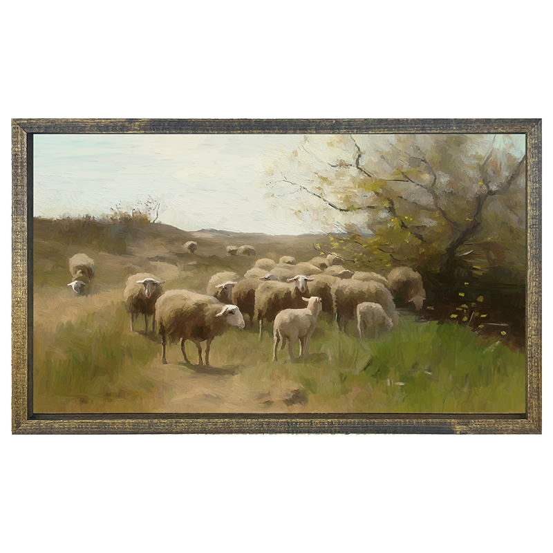 Vintage Grazing Sheep
