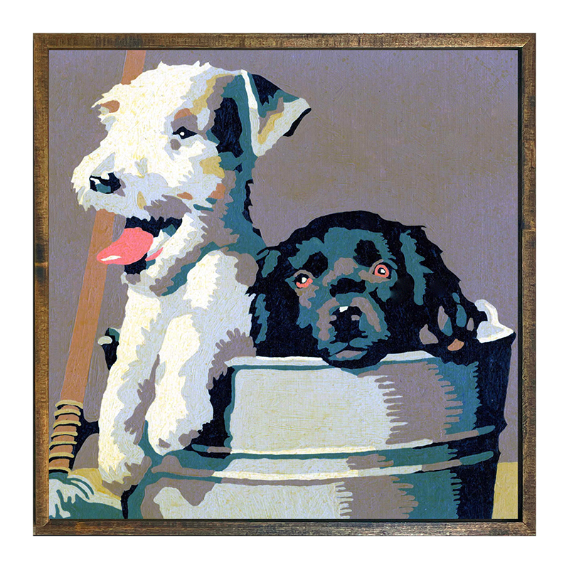 Dogs in washtub