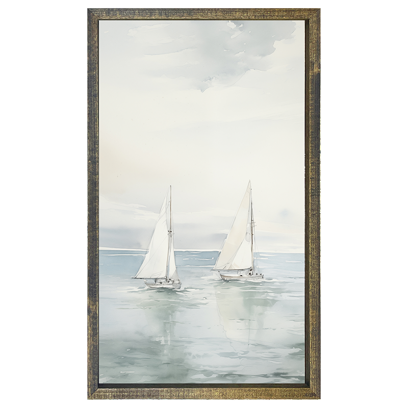 Two Sailboats - Vertical Frame