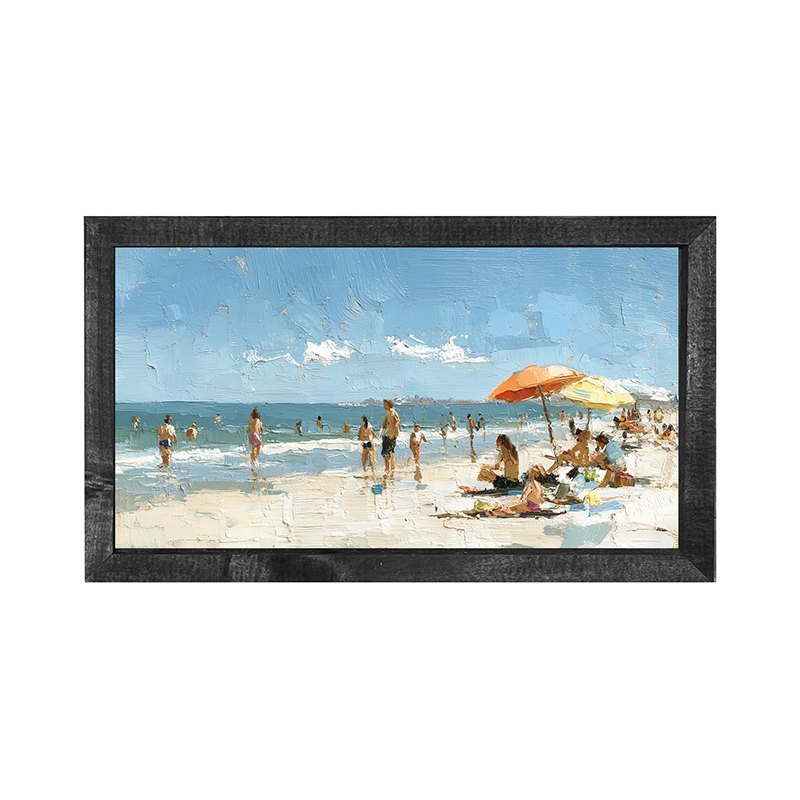 Beach Time - Orange Umbrella - Horizontal Frame