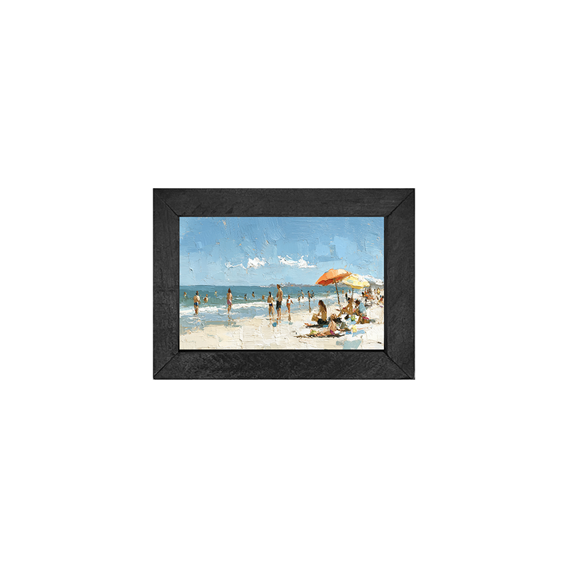 Beach Time - Orange Umbrella - Horizontal Frame