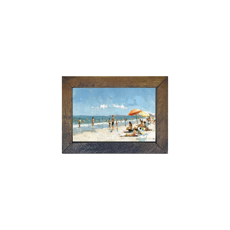 Beach Time - Orange Umbrella - Horizontal Frame