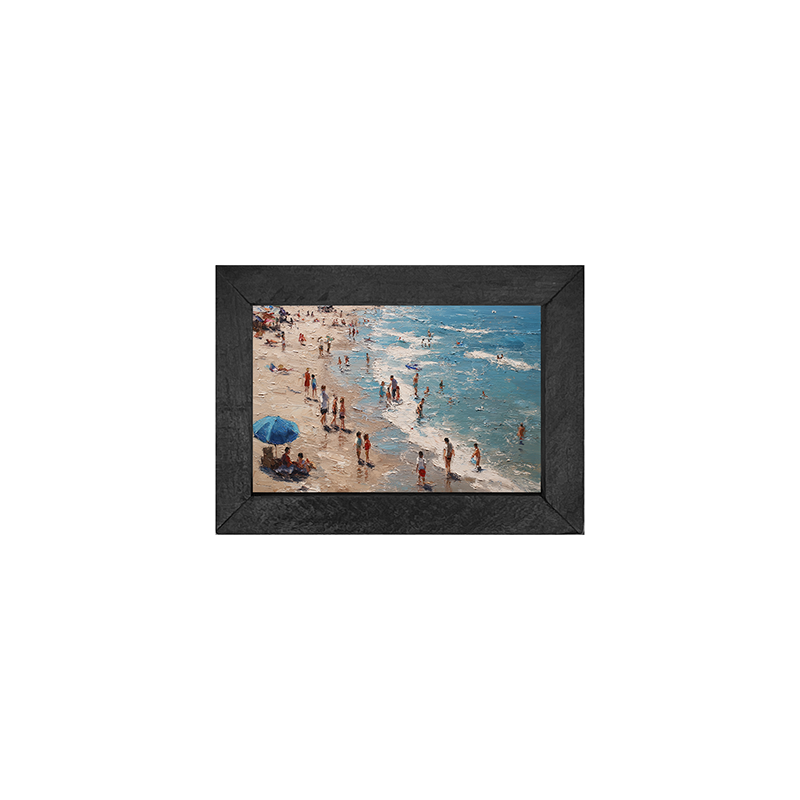 Beach Time - Blue Umbrella - Horizontal Frame