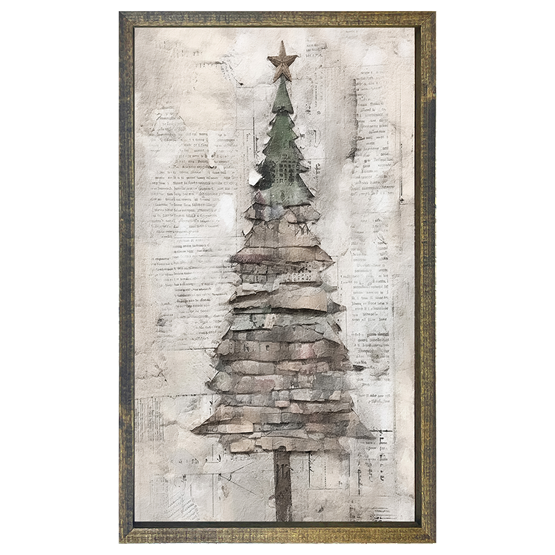 Paper-style Christmas Tree 11 - Vertical Frame