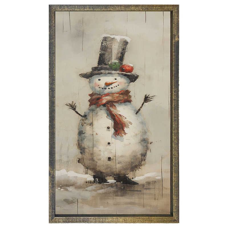 Snowman with red scarf