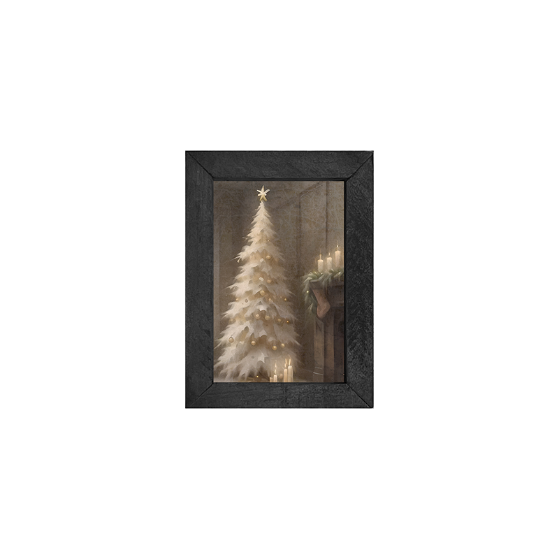 Gold and white Christmas tree-Vertical Frame