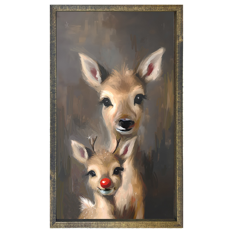 Rudolph and Mama - Vertical Frame