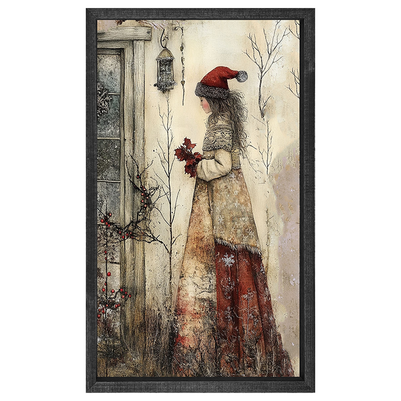 Wintertime Woman - Vertical Frame