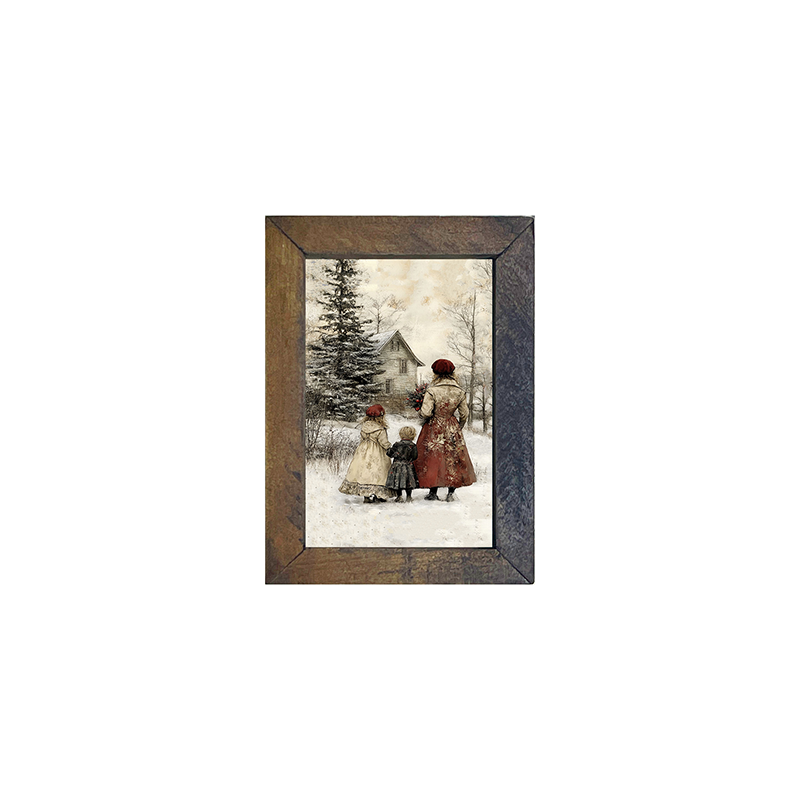 A Winter Visit - Vertical Frame