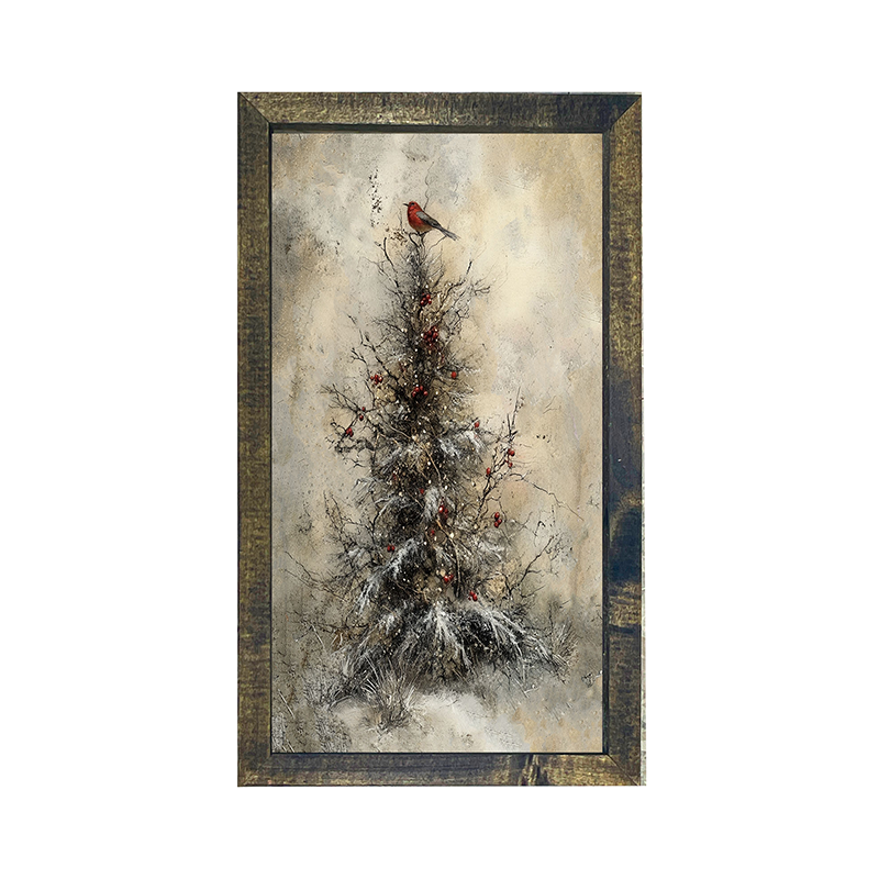 Christmas Cardinal - Vertical Frame
