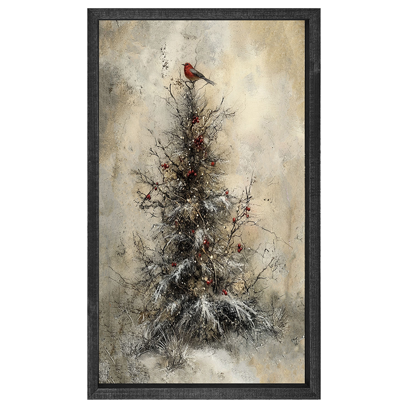 Christmas Cardinal - Vertical Frame