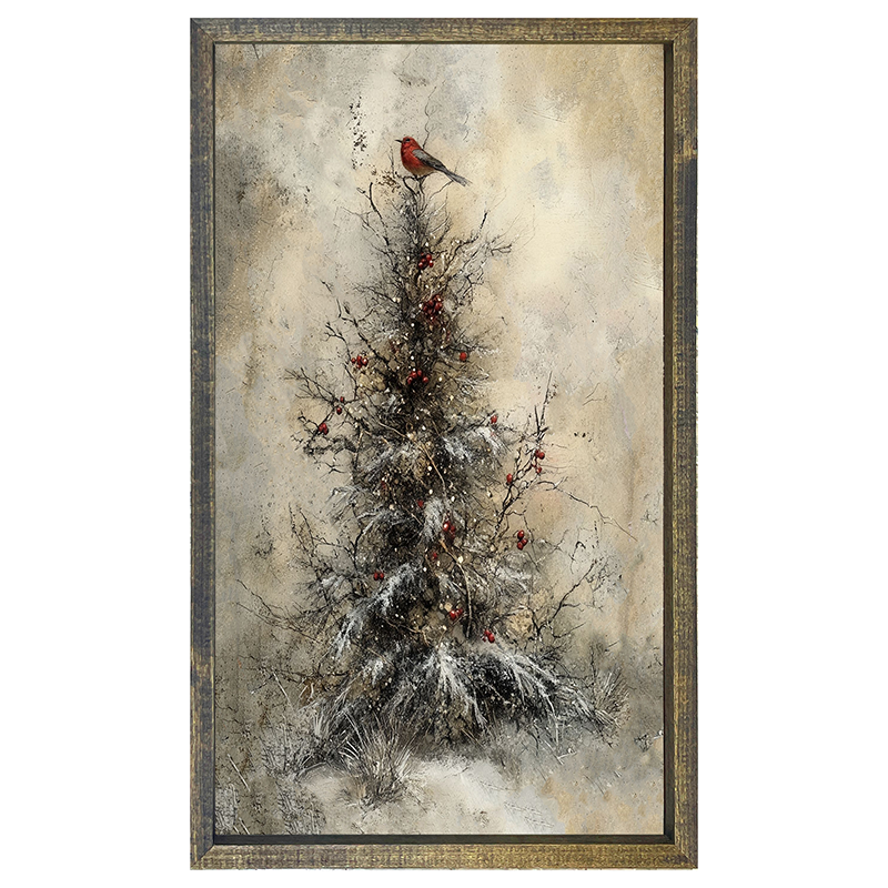 Christmas Cardinal - Vertical Frame