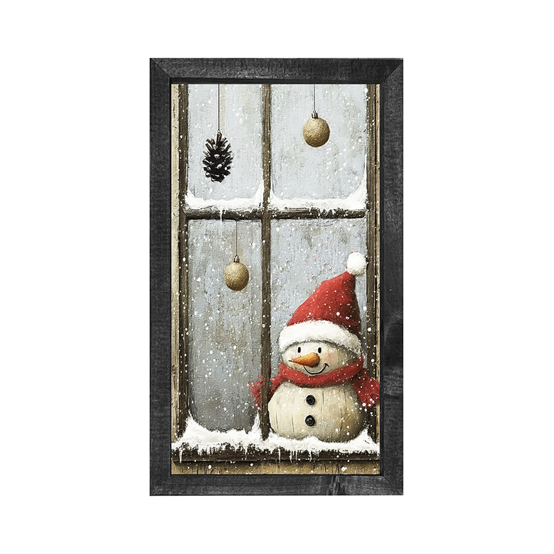 Snowman with Ornaments - Vertical Frame