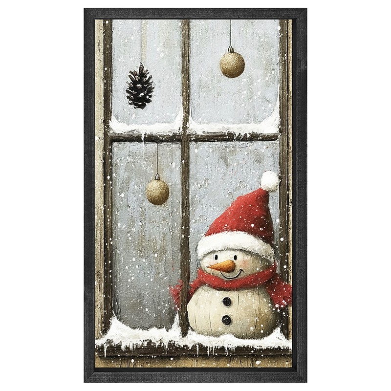 Snowman with Ornaments - Vertical Frame