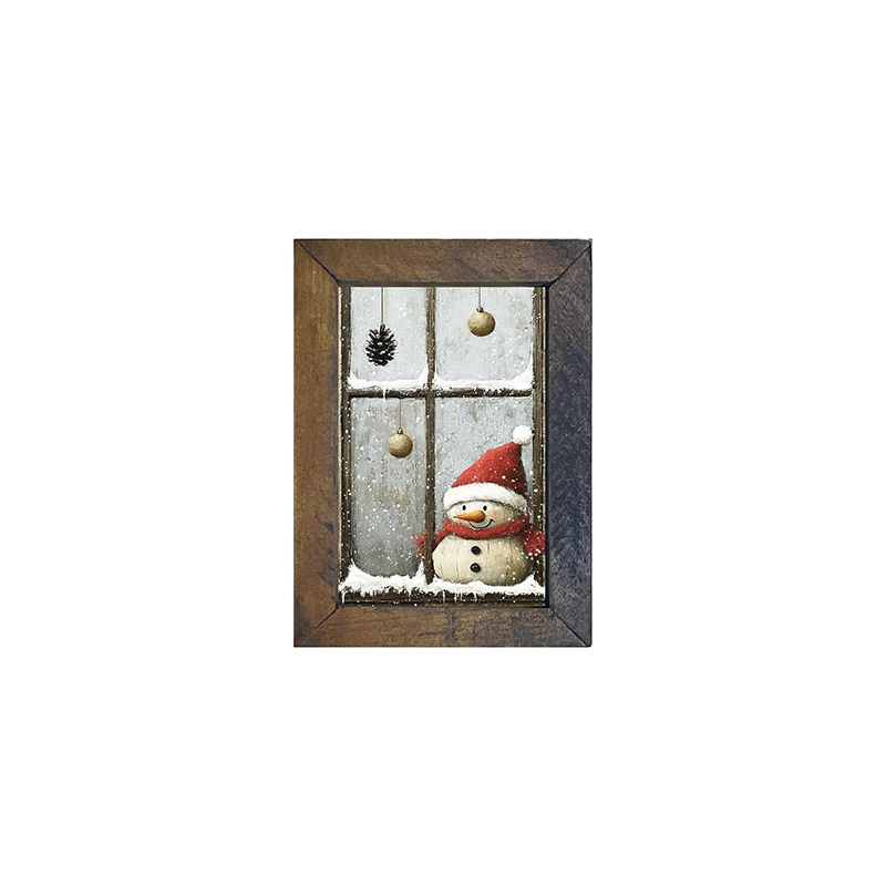 Snowman with Ornaments - Vertical Frame