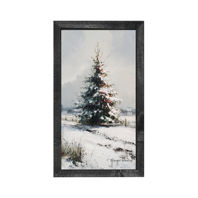 Christmas Tree near Fence - Vertical Frame