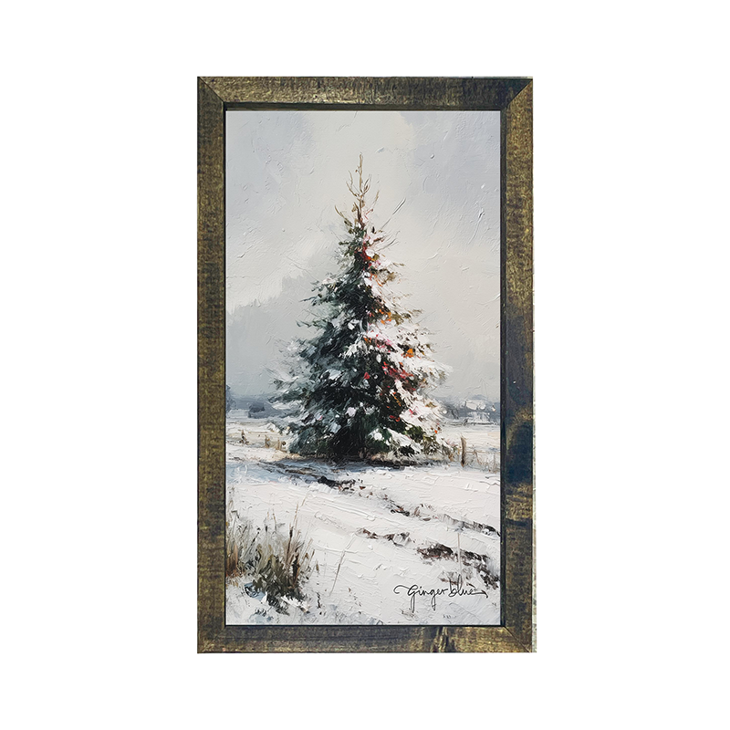 Christmas Tree near Fence - Vertical Frame