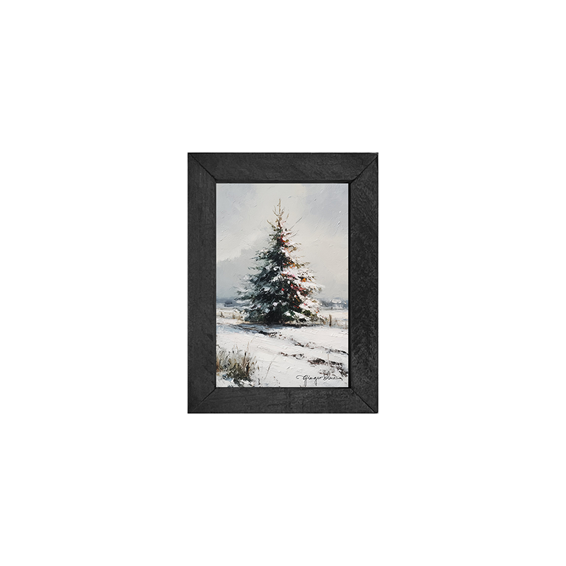 Christmas Tree near Fence - Vertical Frame
