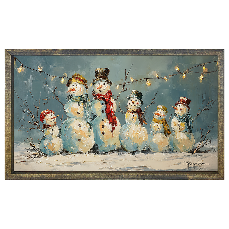 Six Snowmen - Horizontal Frame