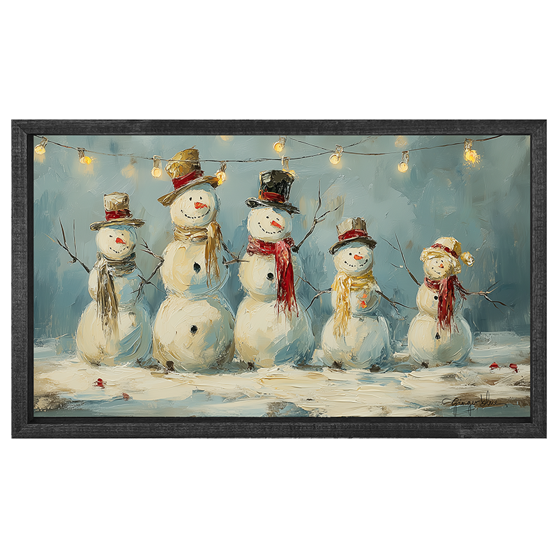 Five Snowmen - Horizontal Frame