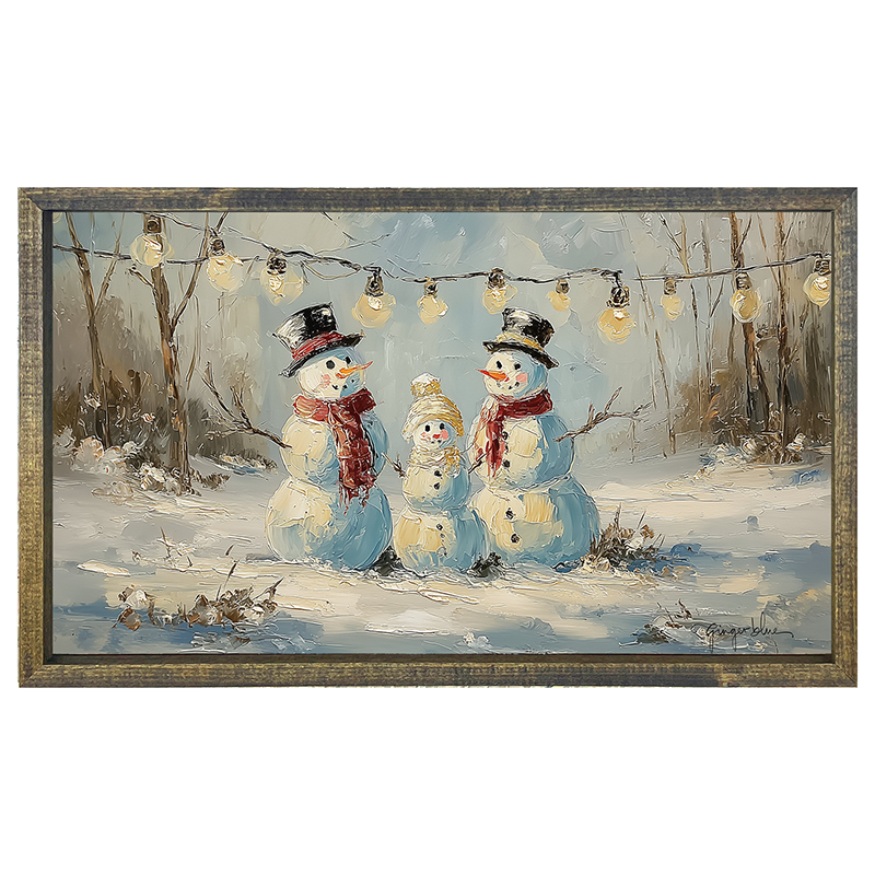 Three Snowmen - Horizontal Frame