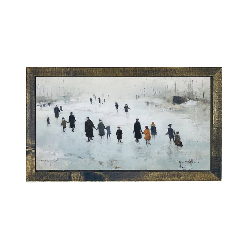 Ice Skating at the Pond - Horizontal Frame